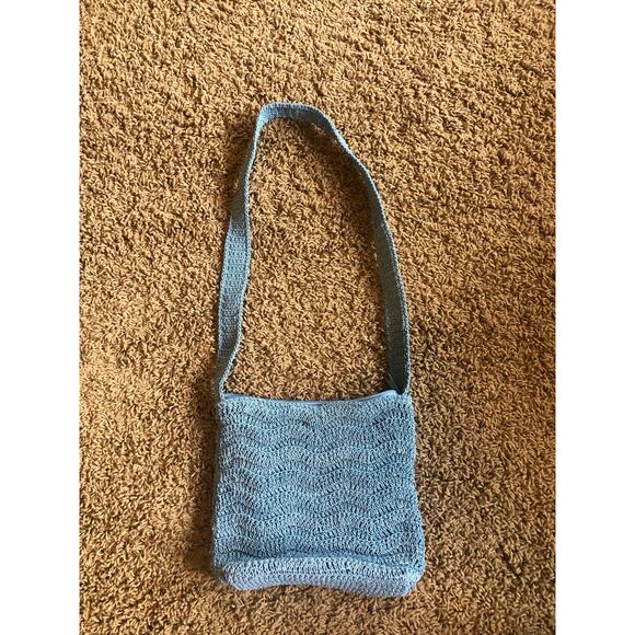 Carlo D’Santi blue crocheted 9x9 purse - Picture 1 of 5